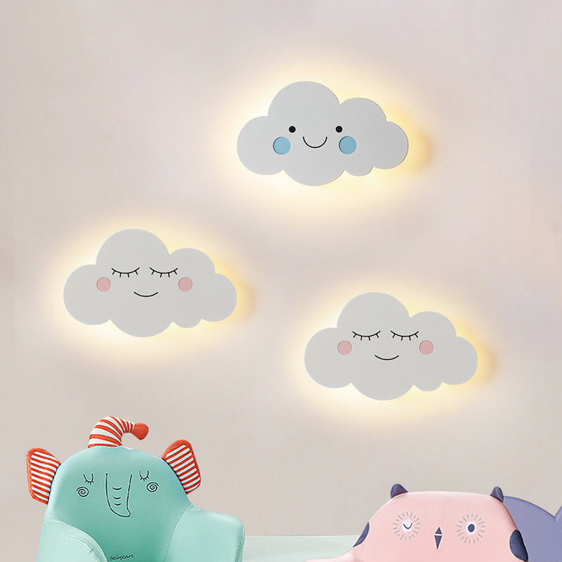 Skørter | Metallic Cloud-Shaped Wall Lighting Modern Style Pink/Blue Version LED Wall Lamp for Bedroom