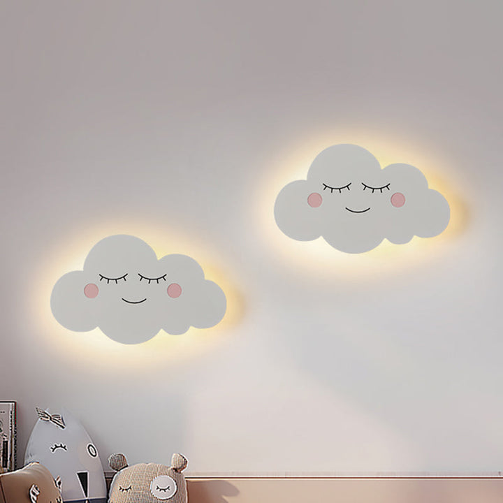 Skørter | Metallic Cloud-Shaped Wall Lighting Modern Style Pink/Blue Version LED Wall Lamp for Bedroom