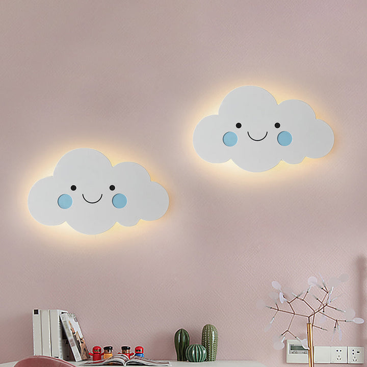 Skørter | Metallic Cloud-Shaped Wall Lighting Modern Style Pink/Blue Version LED Wall Lamp for Bedroom