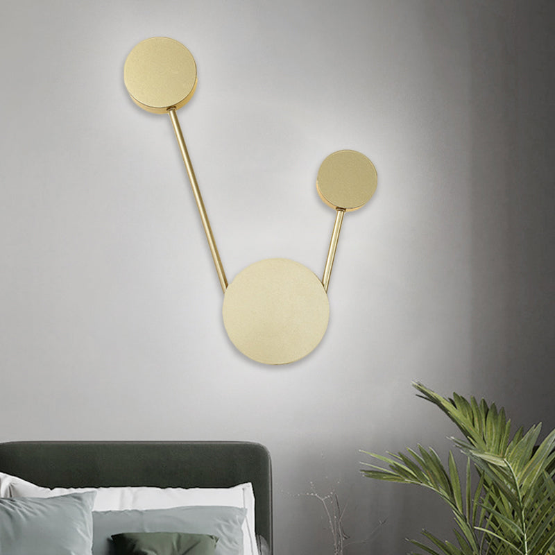 Lisslune | LED Hall wall light lighting minimalist gold wall light with round metal shade