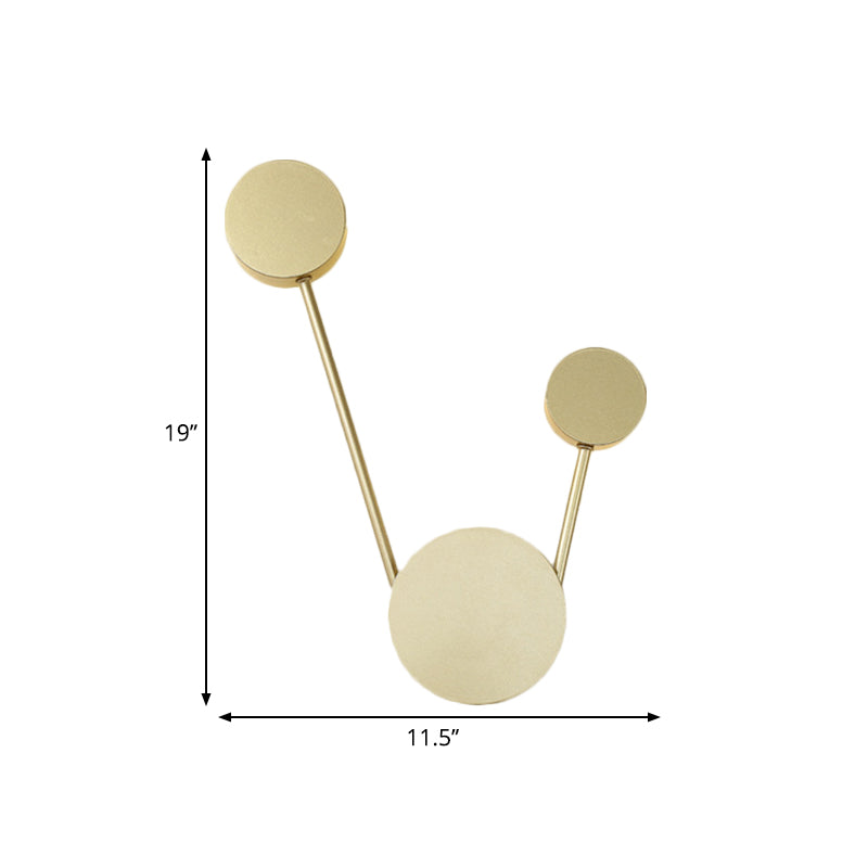 Lisslune | LED Hall wall light lighting minimalist gold wall light with round metal shade