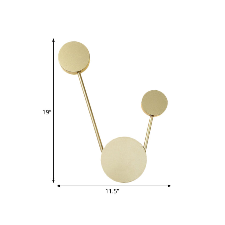 Lisslune | LED Hall wall light lighting minimalist gold wall light with round metal shade