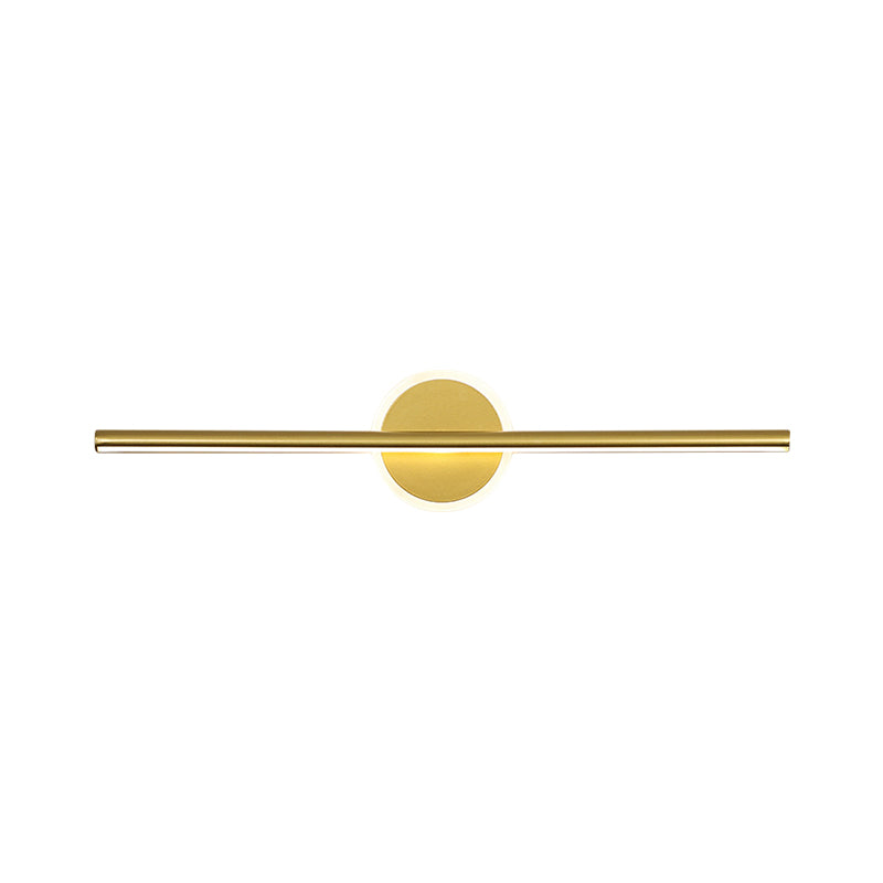 Skørter | Metal Linear and Round Vanity Wall Lamp Minimalism LED Wall Lighting in Gold, 16"/23.5"/31.5" Width