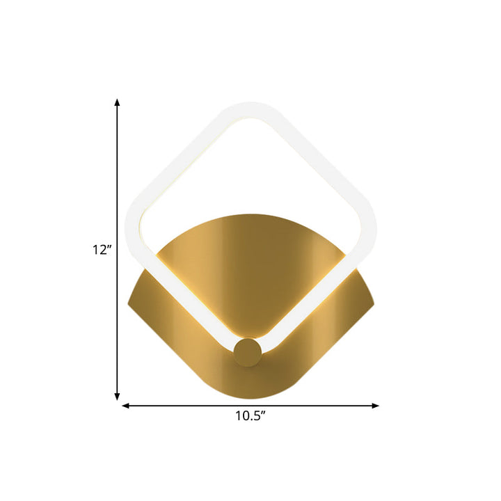 Lisslune | Gold LED Rhombus Flush Wall Sconce Modernism Acrylic Wall Lighting Ideas in Warm/White Light