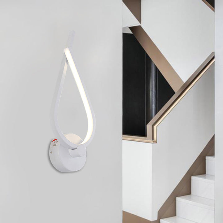 Lisslune | Metal Kink Linear Wall Light Modern Black/White LED Wall Mounted Lamp for Hallway