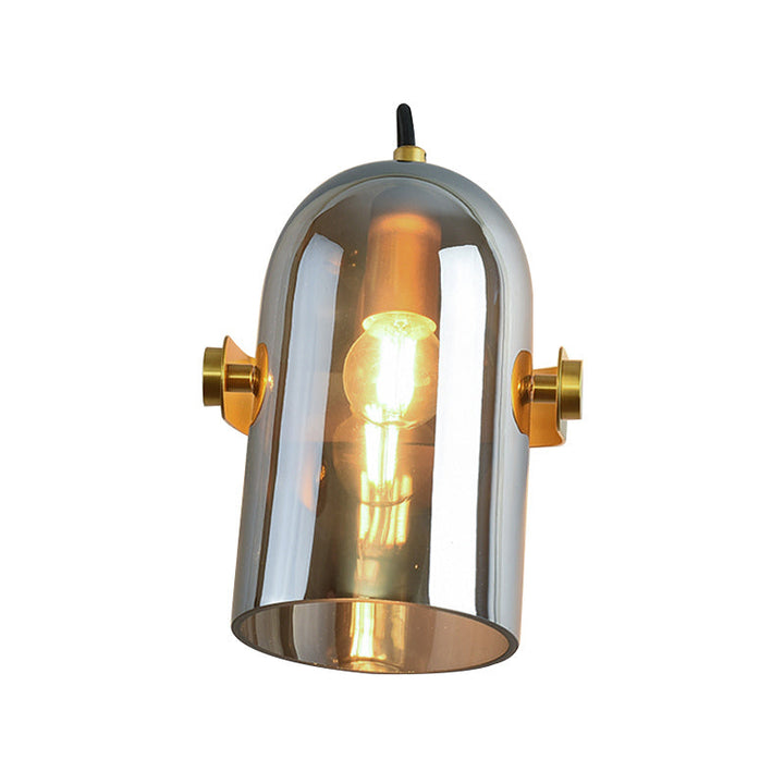 Lisslune | Swivel Shade Cloche Nightstand Wall Light Ideas Amber/Smoked Glass 1 Bulb Vintage Wall Mounted Light