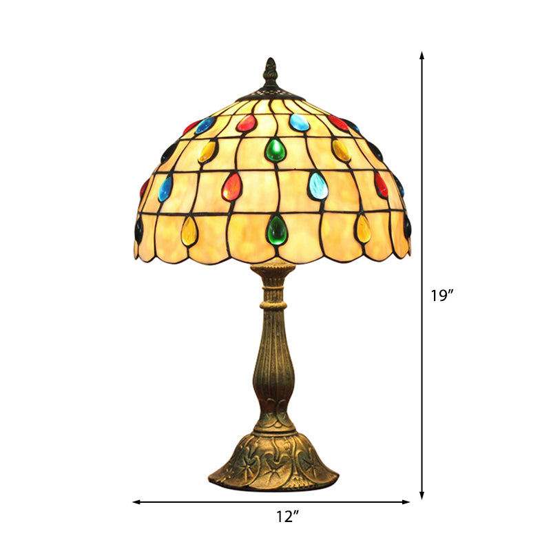 Lisslune | OpalGlow - Wide Shell Table Lamp with Droplet Jewelry