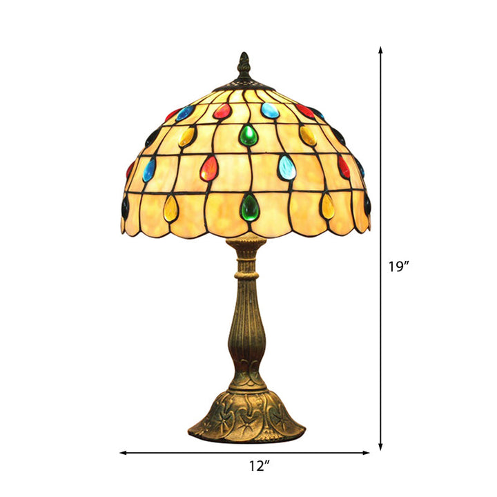 Lisslune | OpalGlow - Wide Shell Table Lamp with Droplet Jewelry