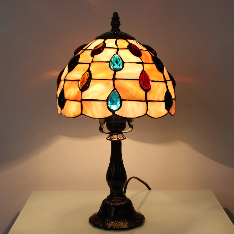 Lisslune | OpalGlow - Wide Shell Table Lamp with Droplet Jewelry