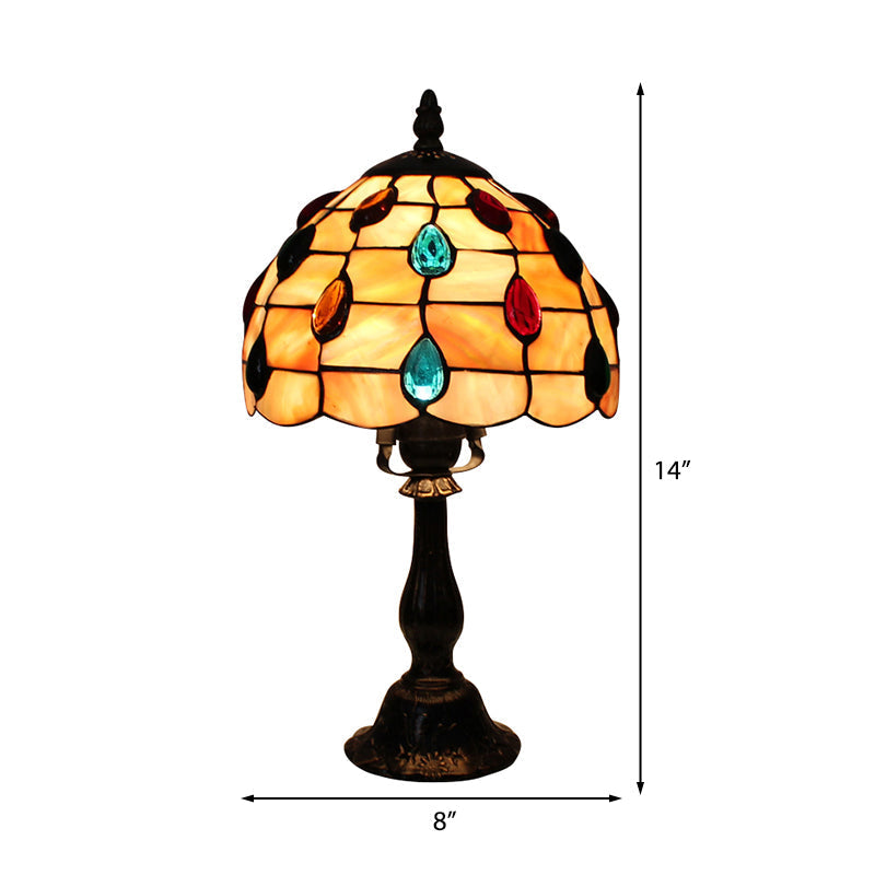 Lisslune | OpalGlow - Wide Shell Table Lamp with Droplet Jewelry