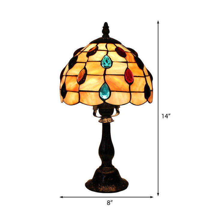 Lisslune | OpalGlow - Wide Shell Table Lamp with Droplet Jewelry
