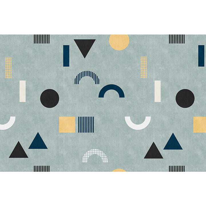 Lisslune | Casual Modernism Area Rug Green Geometric Pattern Area Rug Pet Friendly Non-Slip Washable Area Rug for Decoration