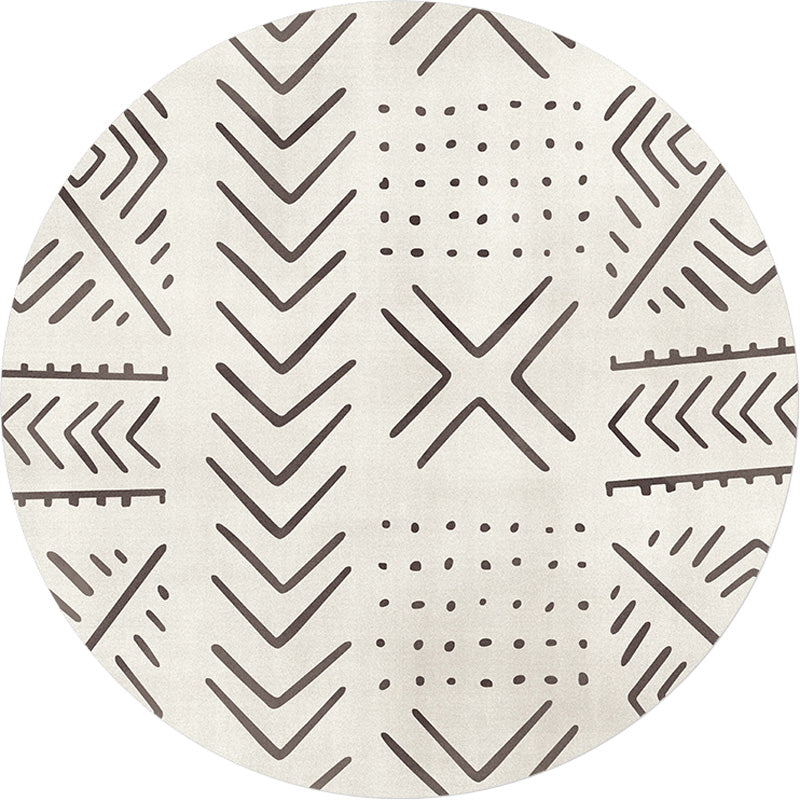 Lisslune | Geometric and striped pattern carpet polyester modern carpet washable non-slip pet-friendly carpet for the living room