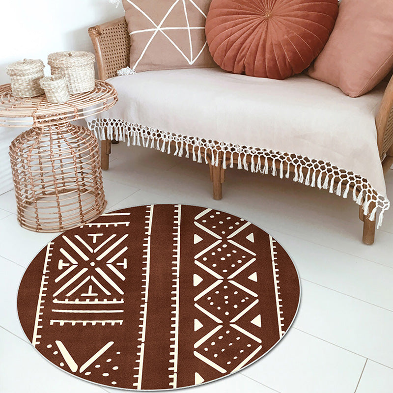Lisslune | Geometric and striped pattern carpet polyester modern carpet washable non-slip pet-friendly carpet for the living room