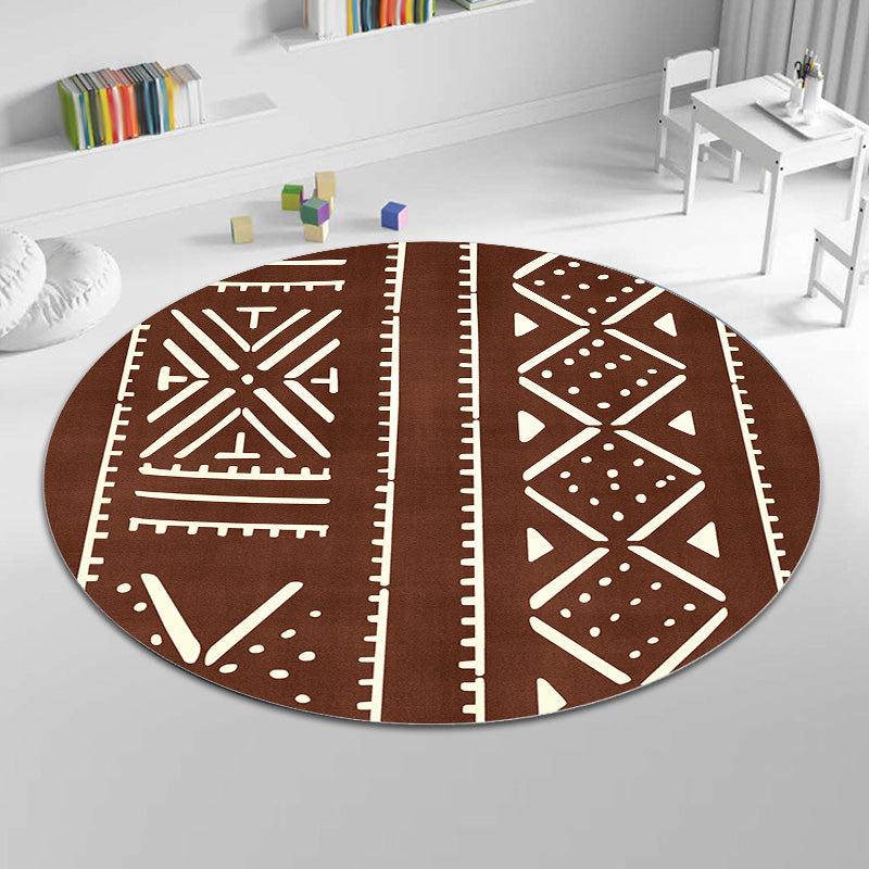 Lisslune | Geometric and striped pattern carpet polyester modern carpet washable non-slip pet-friendly carpet for the living room
