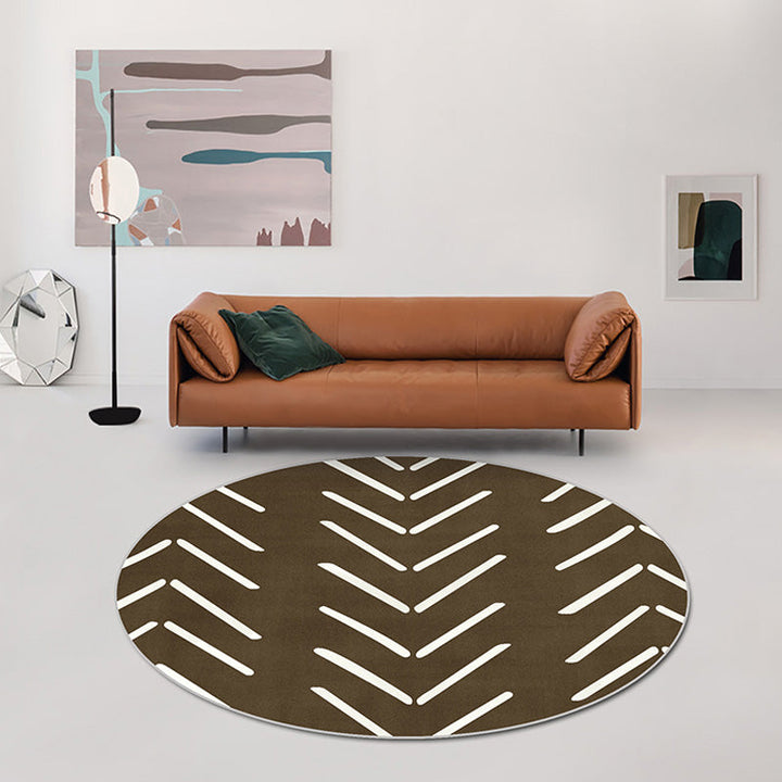 Lisslune | Geometric and striped pattern carpet polyester modern carpet washable non-slip pet-friendly carpet for the living room
