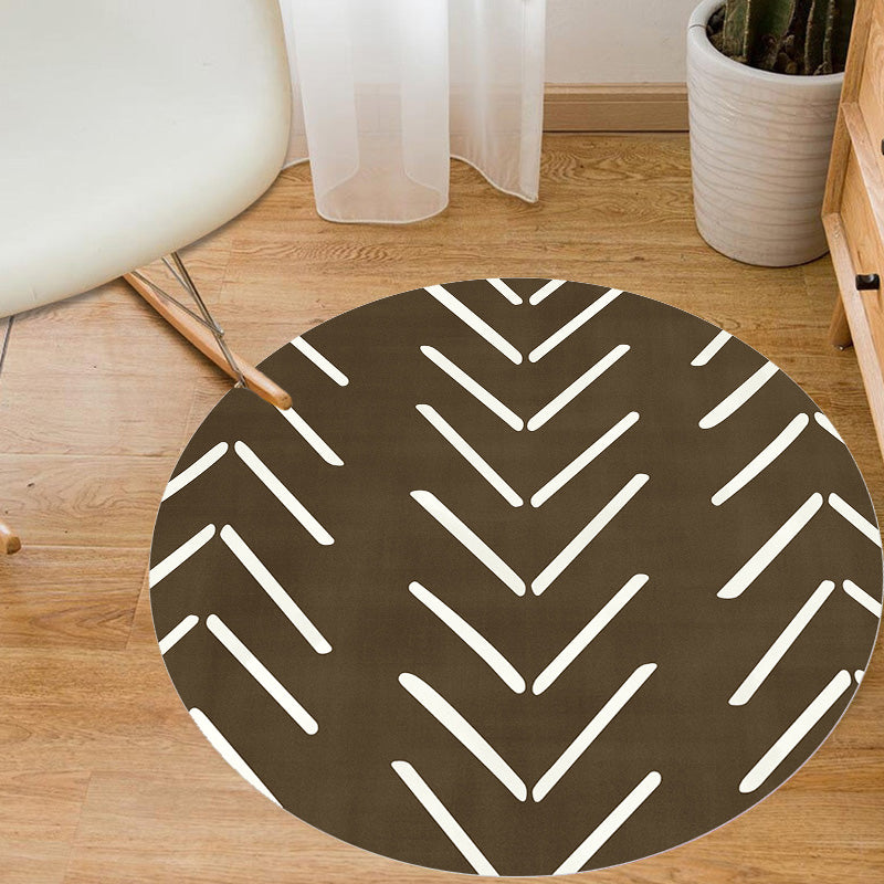 Lisslune | Geometric and striped pattern carpet polyester modern carpet washable non-slip pet-friendly carpet for the living room