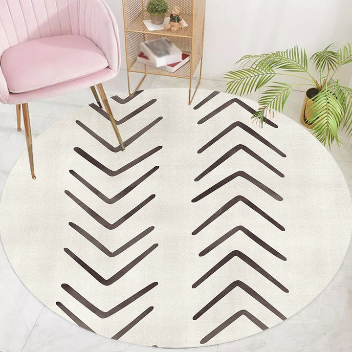 Lisslune | Geometric and striped pattern carpet polyester modern carpet washable non-slip pet-friendly carpet for the living room
