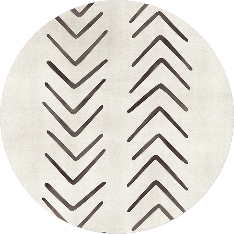 Lisslune | Geometric and striped pattern carpet polyester modern carpet washable non-slip pet-friendly carpet for the living room