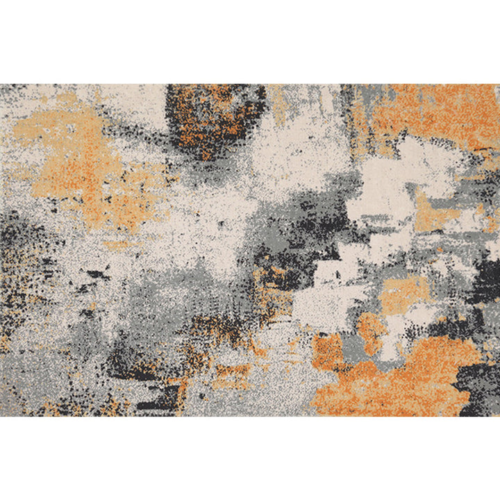 Lisslune | Creative Orange Industrial Carpet Polyester Abstract Carpet Washable Pet Friendly Non-Slip Rug for Living Room