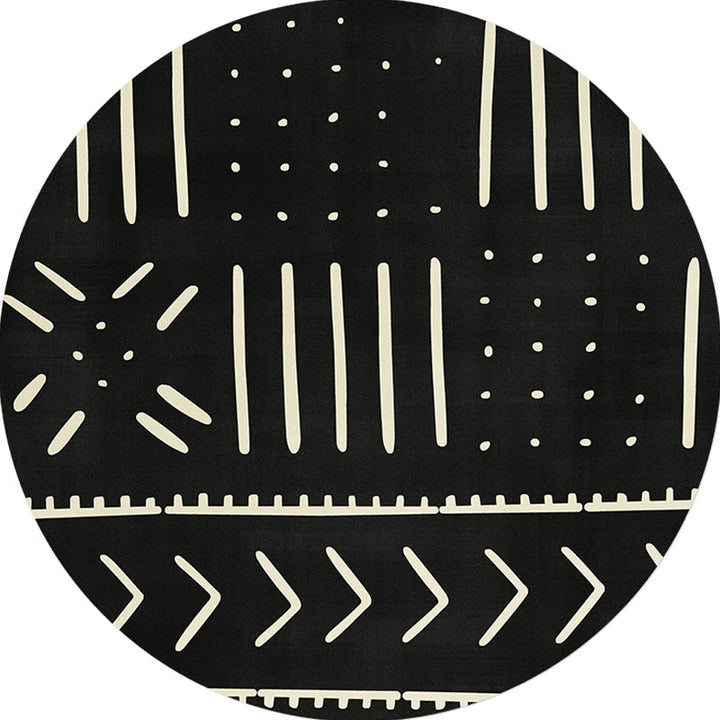 Lisslune | Modernist geometric pattern rug with stripes black and yellow polyester rug non-slip backing washable pet-friendly rug for the bedroom