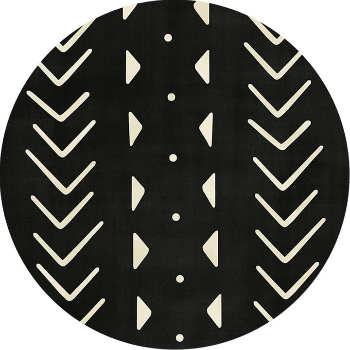 Lisslune | Modernist geometric pattern rug with stripes black and yellow polyester rug non-slip backing washable pet-friendly rug for the bedroom