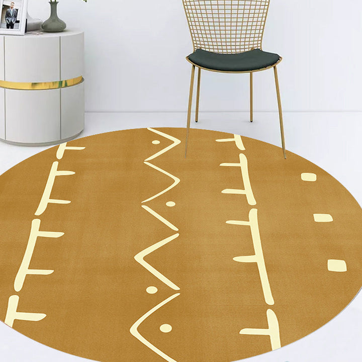 Lisslune | Modernist geometric pattern rug with stripes black and yellow polyester rug non-slip backing washable pet-friendly rug for the bedroom