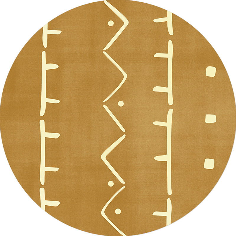 Lisslune | Modernist geometric pattern rug with stripes black and yellow polyester rug non-slip backing washable pet-friendly rug for the bedroom