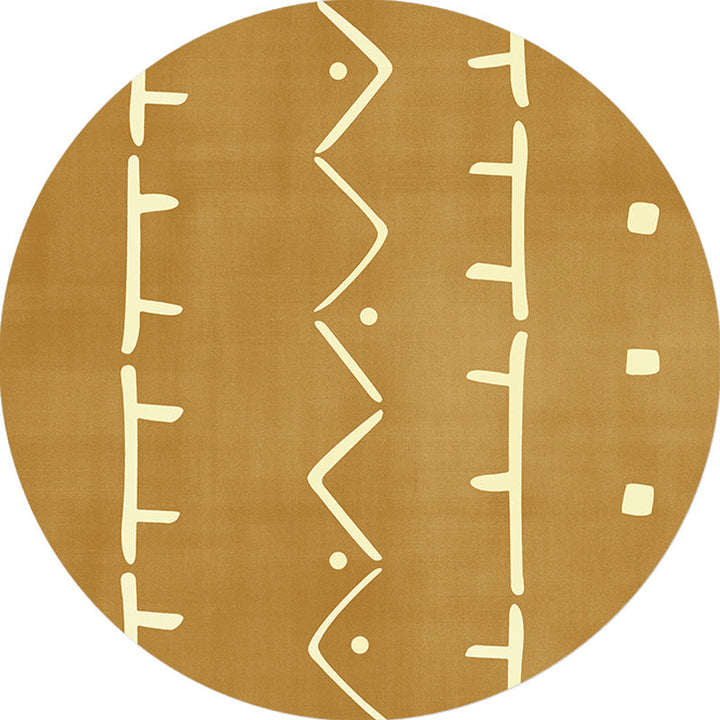 Lisslune | Modernist geometric pattern rug with stripes black and yellow polyester rug non-slip backing washable pet-friendly rug for the bedroom