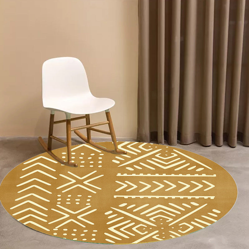 Lisslune | Modernist geometric pattern rug with stripes black and yellow polyester rug non-slip backing washable pet-friendly rug for the bedroom