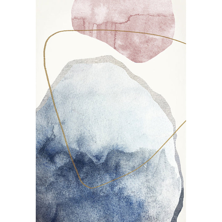 Lisslune | Unique blue modernist carpet Polyester color block rug washable pet-friendly non-slip rug for the living room