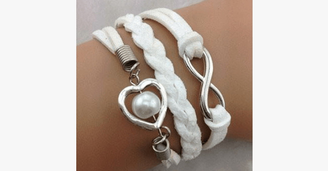 Lisslune | Infinity Pearl Heart Bracelet - For connections that last forever