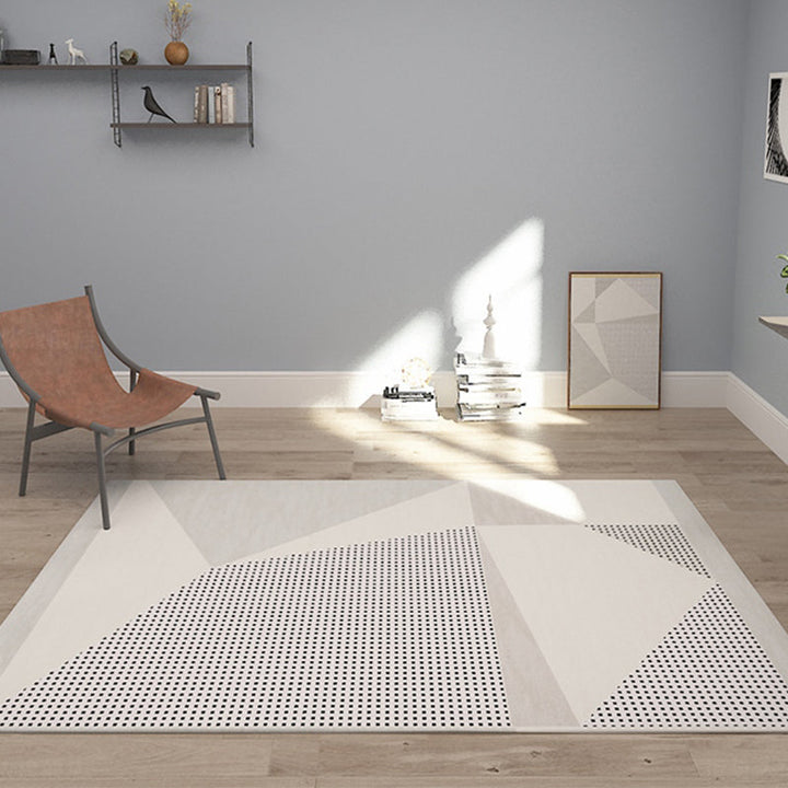 Lisslune | Funky Modernism Rug Green and Gray Geometric and Checkered Pattern Rug Pet Friendly Non-Slip Washable Area Rug for Decoration