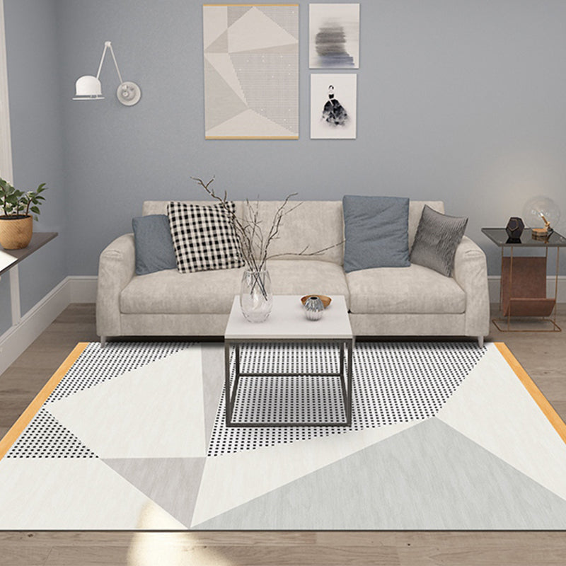 Lisslune | Funky Modernism Rug Green and Gray Geometric and Checkered Pattern Rug Pet Friendly Non-Slip Washable Area Rug for Decoration