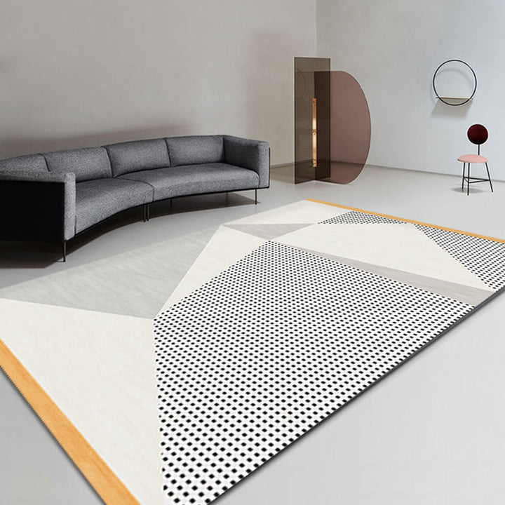 Lisslune | Funky Modernism Rug Green and Gray Geometric and Checkered Pattern Rug Pet Friendly Non-Slip Washable Area Rug for Decoration