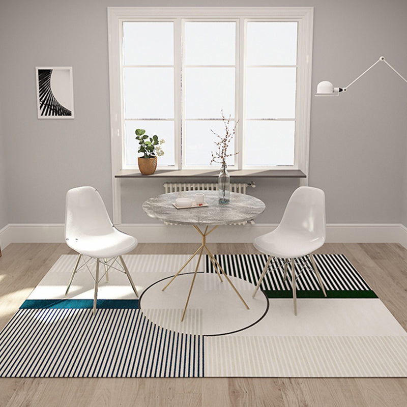 Lisslune | Funky Modernism Rug Green and Gray Geometric and Checkered Pattern Rug Pet Friendly Non-Slip Washable Area Rug for Decoration