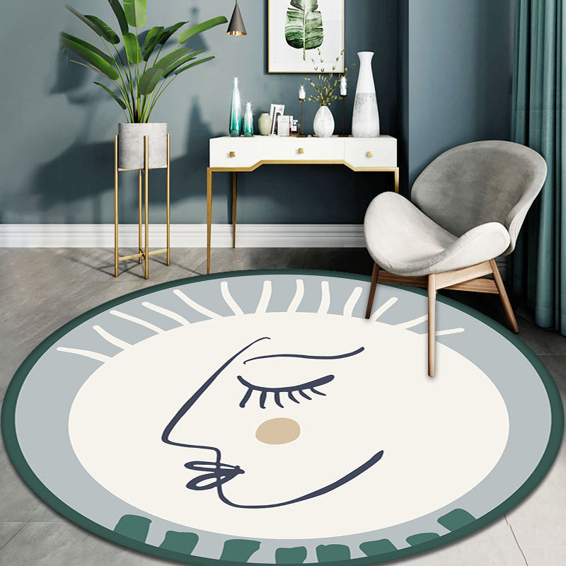 Lisslune | Character Carpet Polyester Modern Carpet Washable Anti-Slip Pet-Friendly Area Rug for Living Room
