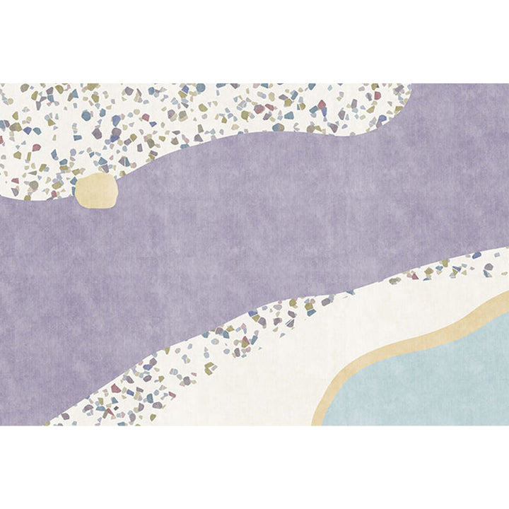 Lisslune | Purple Edged Carpet Polyester Modern Carpet Washable Non-Slip Pet-Friendly Area Rug for the Living Room