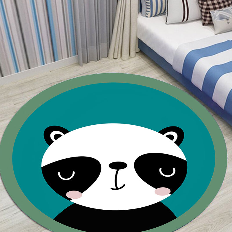 Lisslune | Multicolor Animal Pattern Rug Polyester Kids Rug Washable Non-Slip Pet-Friendly Rug for Children's Room