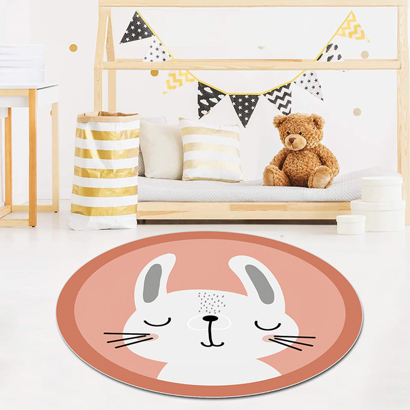 Lisslune | Multicolor Animal Pattern Rug Polyester Kids Rug Washable Non-Slip Pet-Friendly Rug for Children's Room
