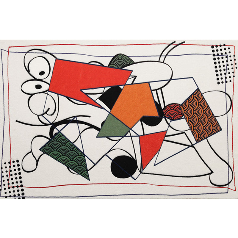 Lisslune | Multicolor Abstract Rug Polyester Modern Rug Washable Non-Slip Pet-Friendly Rug for the Living Room