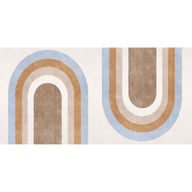 Lisslune | Stylish brown Nordic carpet polyester geometric pattern carpet washable pet-friendly non-slip carpet for the living room