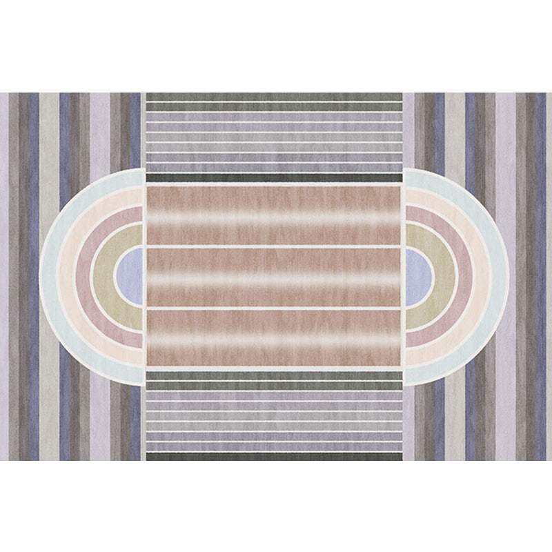 Lisslune | Casual Modernism Rug Brown Striped Pattern Rug Pet Friendly Non-Slip Washable Rug for Decoration