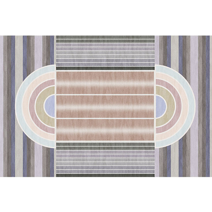 Lisslune | Casual Modernism Rug Brown Striped Pattern Rug Pet Friendly Non-Slip Washable Rug for Decoration