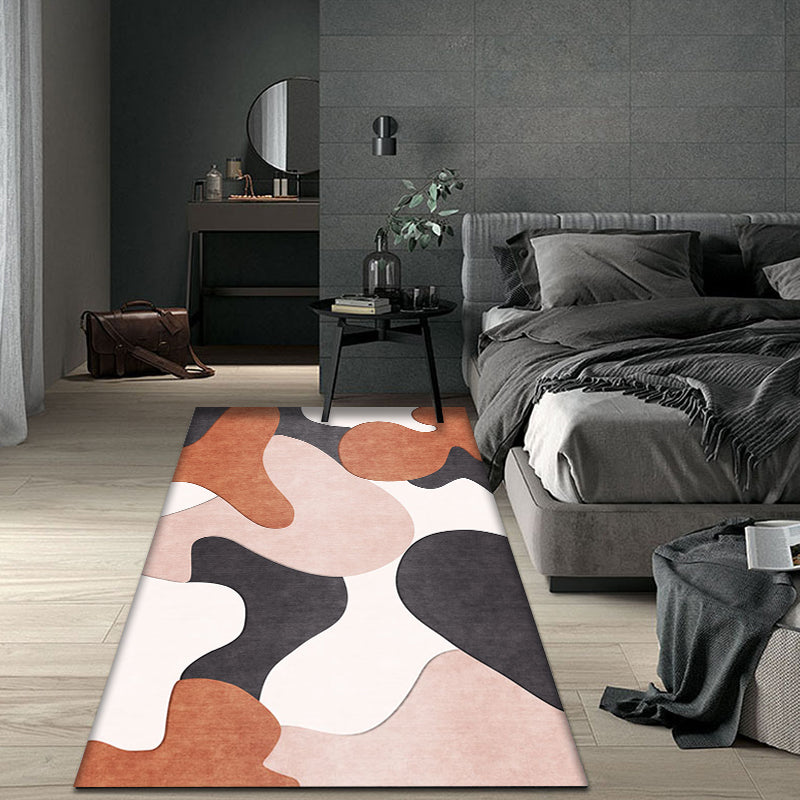 Lisslune | Modern Colorblock Rug Multicolored Polyester Rug Non-slip Backing Washable Pet-friendly Rug for Home