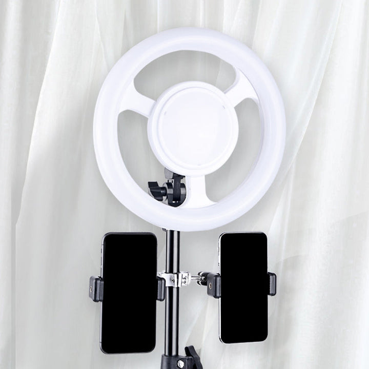 Lisslune | Simplicity Ring Make-Up Light Metal Phone Holder USB LED Brightening Light in Black