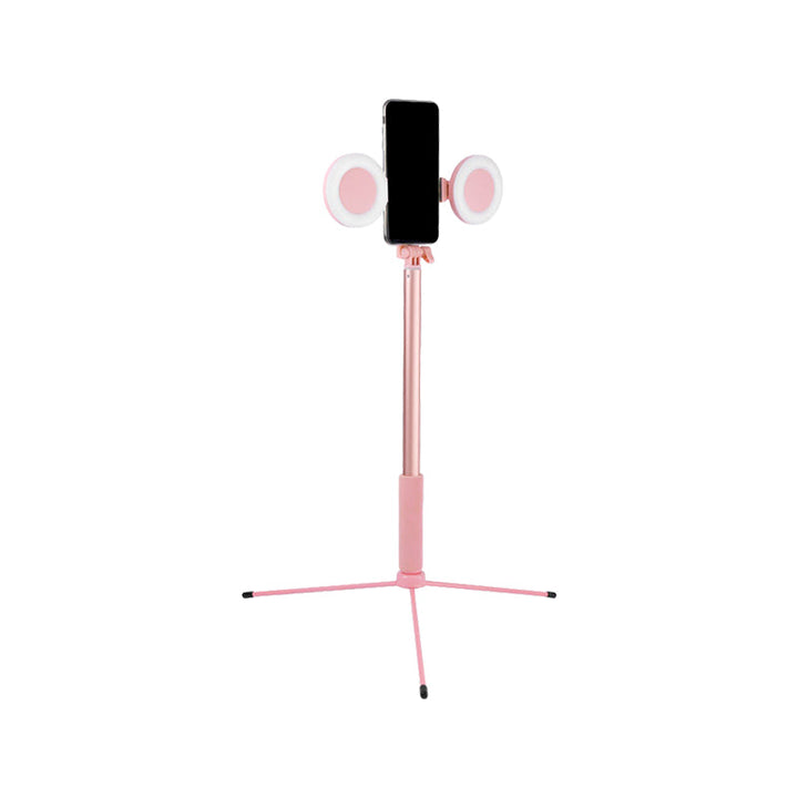 Lisslune | Iron Round Make-Up Lighting Contemporary Style LED Fill Light in Pink with USB Connection