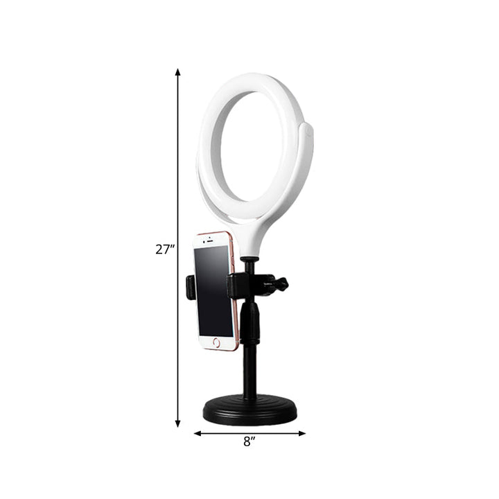 Lisslune | White Rotatable Round Mirror Light Modernist LED Metallic Built-in Lighting with USB Port