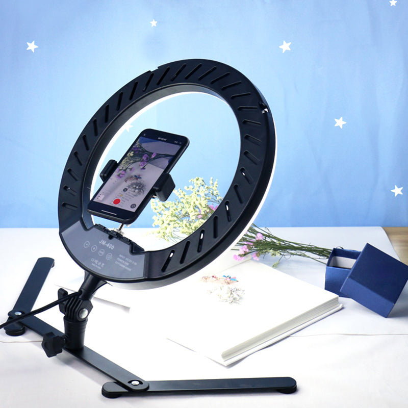 Lisslune | Modern LED Fill Flash Light Black Round USB Marker Light with Metallic Shade
