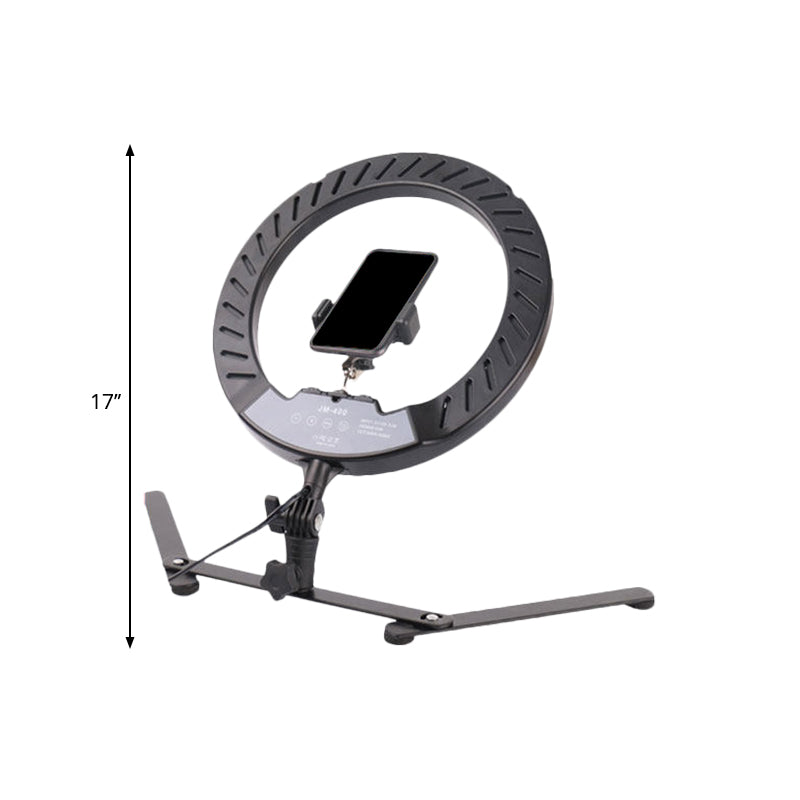 Lisslune | Modern LED Fill Flash Light Black Round USB Marker Light with Metallic Shade